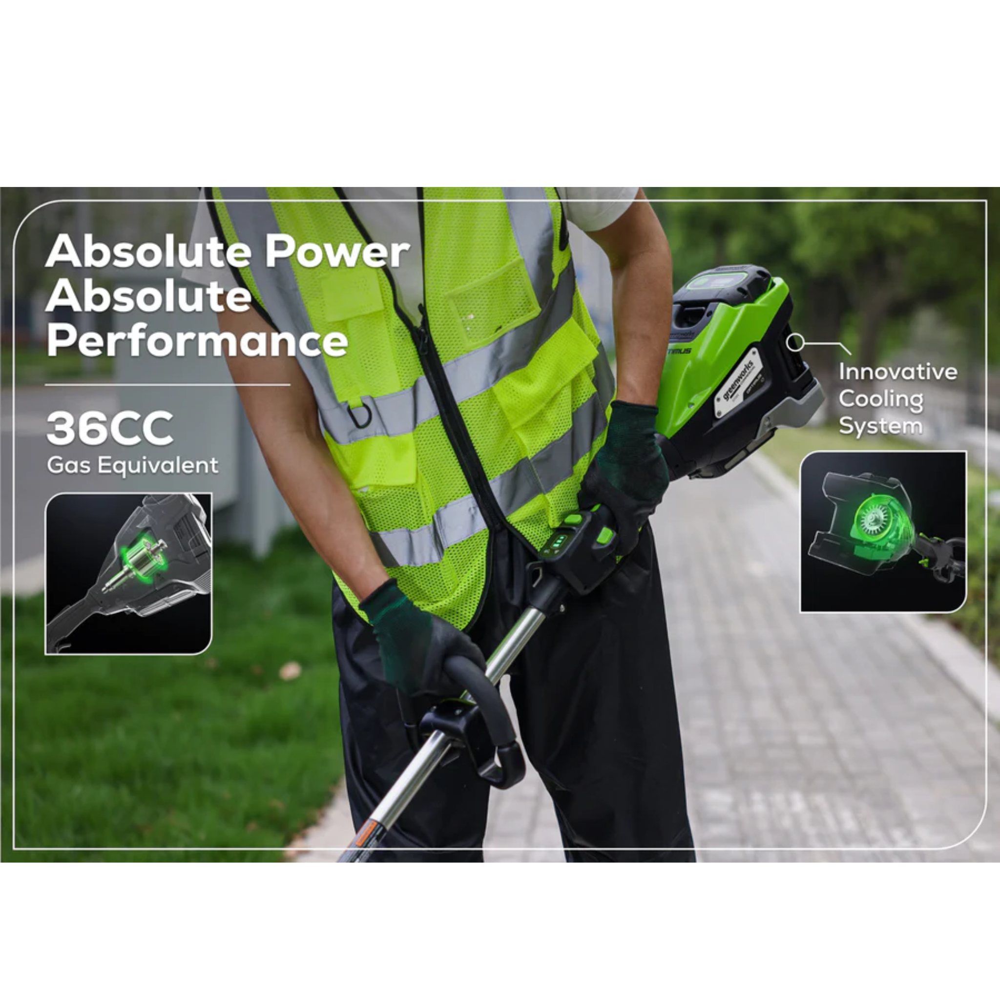 Greenworks Optimus 82V 1.6 kW String Trimmer With (1) 4 Ah Battery and Dual Port Charger | ST161-4DP