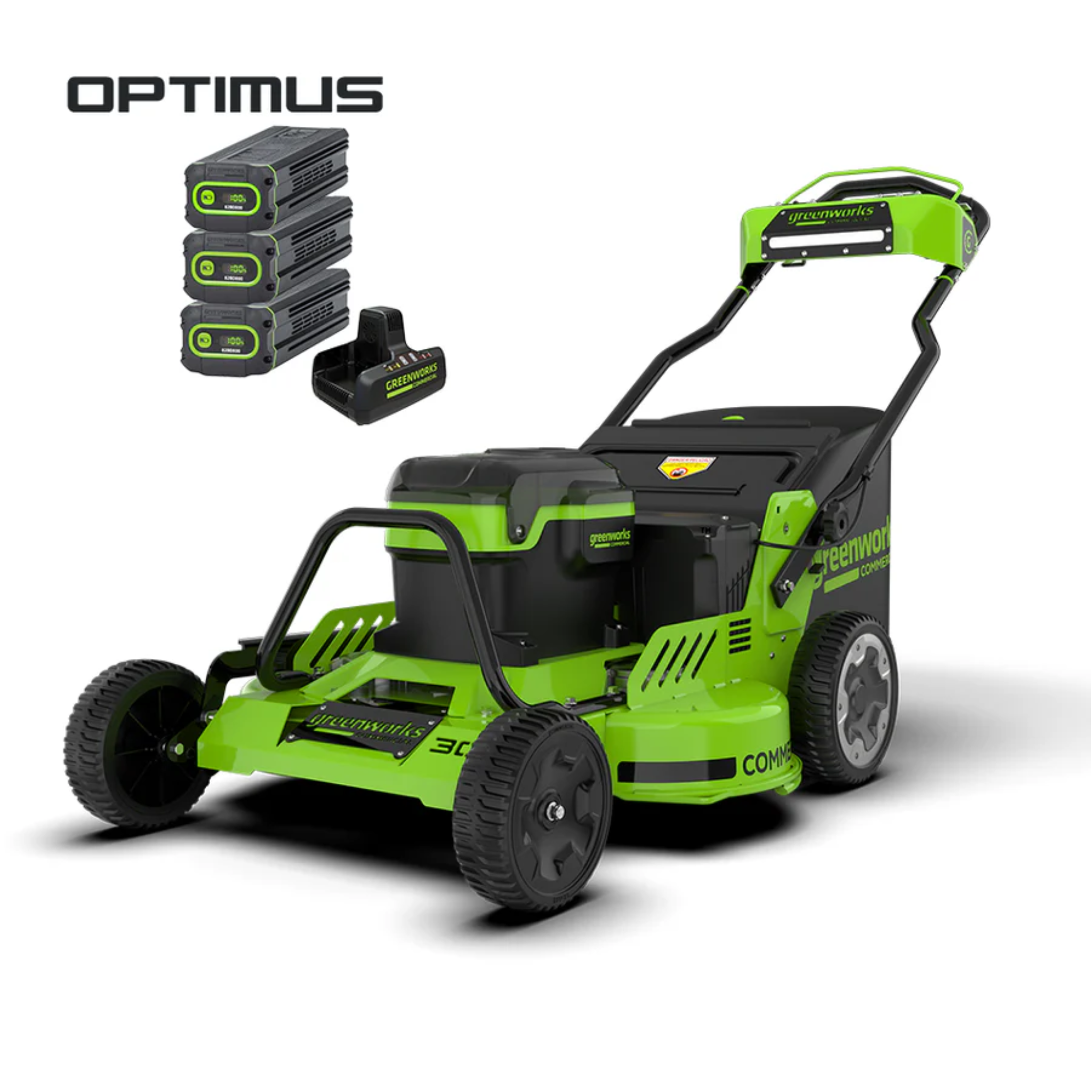 Greenworks Optimus 82V 30” Self-Propelled Lawn Mower with (3) 8Ah Batteries and Dual Port Charger | 82LM30S-83DP