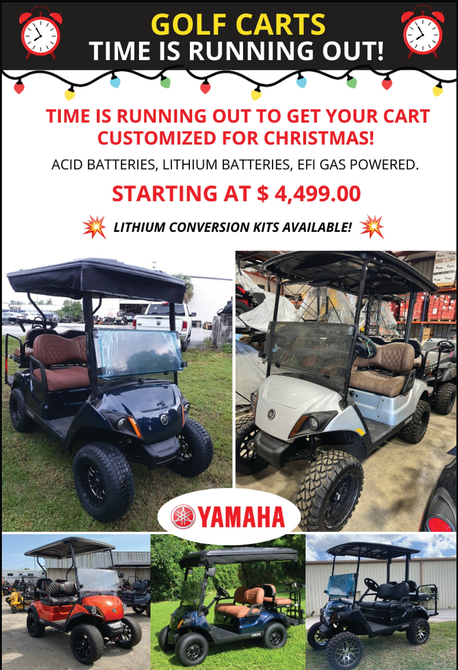 custom golf carts starting at $4,499.00